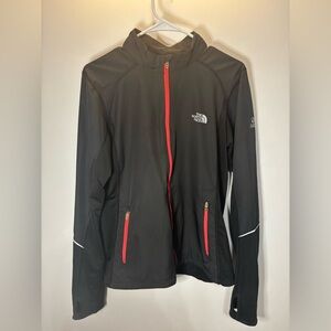 The North Face Women's Black Ski Jacket with Red Zippers
